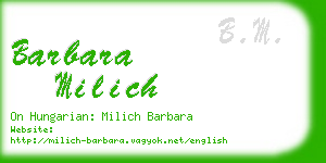 barbara milich business card